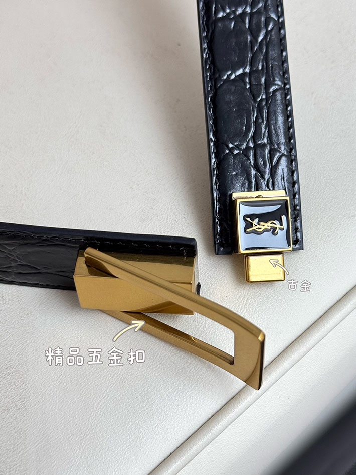 最高級サンローランスーパーコピー サンローランベルトコピー ベルトレディース 2517384 ブラック ゴールド金具 サンローラン ベルト アウトレット - 画像 (7)