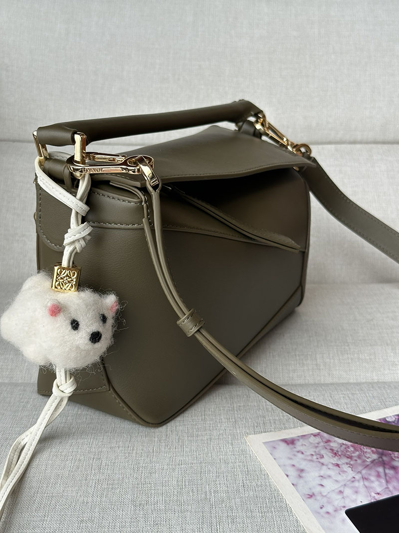 レディース ロエベ バッグ 人気 LOEWE パズルバッグ スモール A510P60X41-3969 ダークカーキグリーン ゴールド金具 - 画像 (9)