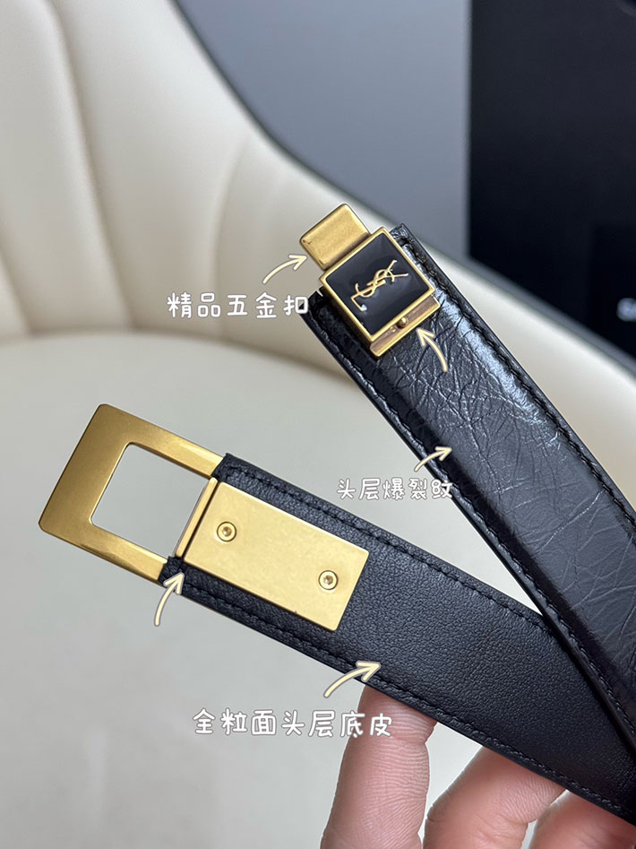 最高級サンローランスーパーコピー サンローランベルトコピー ベルトレディース 2517388 ブラック ゴールド金具 サンローラン ウエスタンベルト - 画像 (7)
