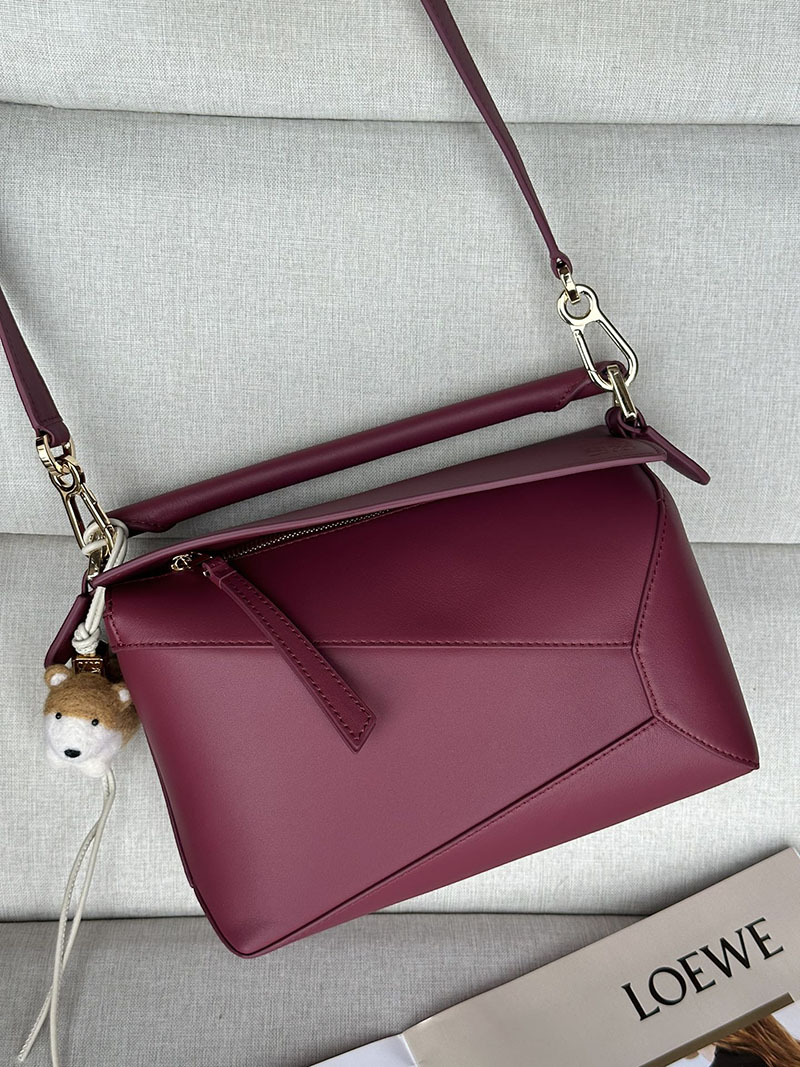 レディース ロエベ バッグ 人気 LOEWE パズルバッグ スモール A510P60X41-1048 クリムゾン ゴールド金具 - 画像 (3)