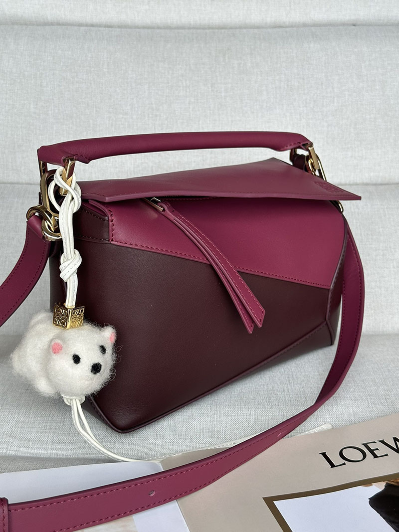 レディース ロエベ バッグ 人気 LOEWE パズルバッグ スモール A510P60X44-3763 クリムゾン/ダークバーガンディ ゴールド金具 - 画像 (8)