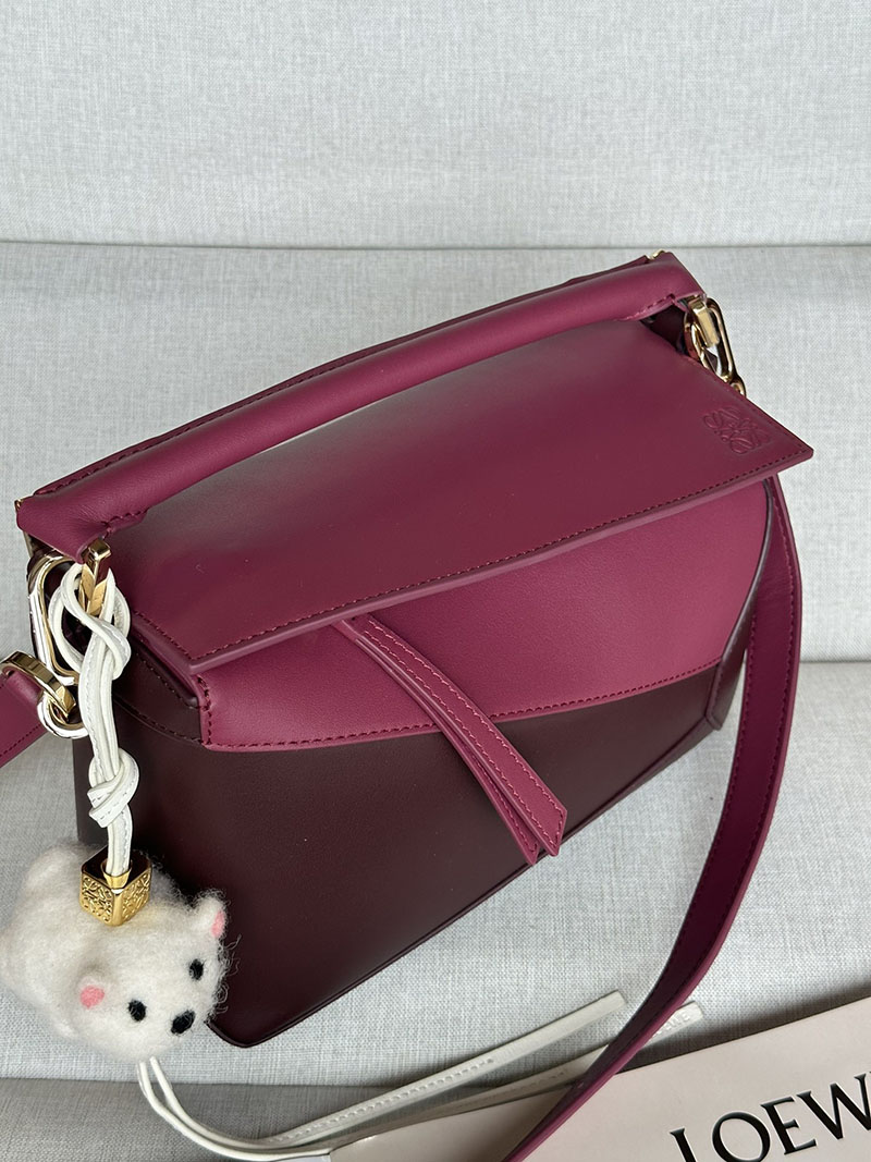 レディース ロエベ バッグ 人気 LOEWE パズルバッグ スモール A510P60X44-3763 クリムゾン/ダークバーガンディ ゴールド金具 - 画像 (7)