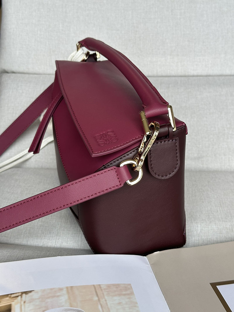 レディース ロエベ バッグ 人気 LOEWE パズルバッグ スモール A510P60X44-3763 クリムゾン/ダークバーガンディ ゴールド金具 - 画像 (5)