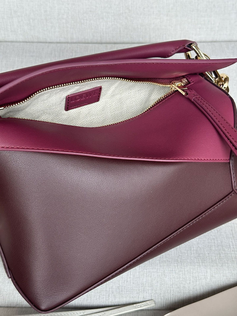レディース ロエベ バッグ 人気 LOEWE パズルバッグ スモール A510P60X44-3763 クリムゾン/ダークバーガンディ ゴールド金具 - 画像 (2)