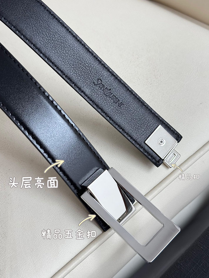 最高級サンローランスーパーコピー サンローランベルトコピー ベルトレディース 2517391 ブラック シルバー金具 ウエスタンベルト ブランド - 画像 (6)