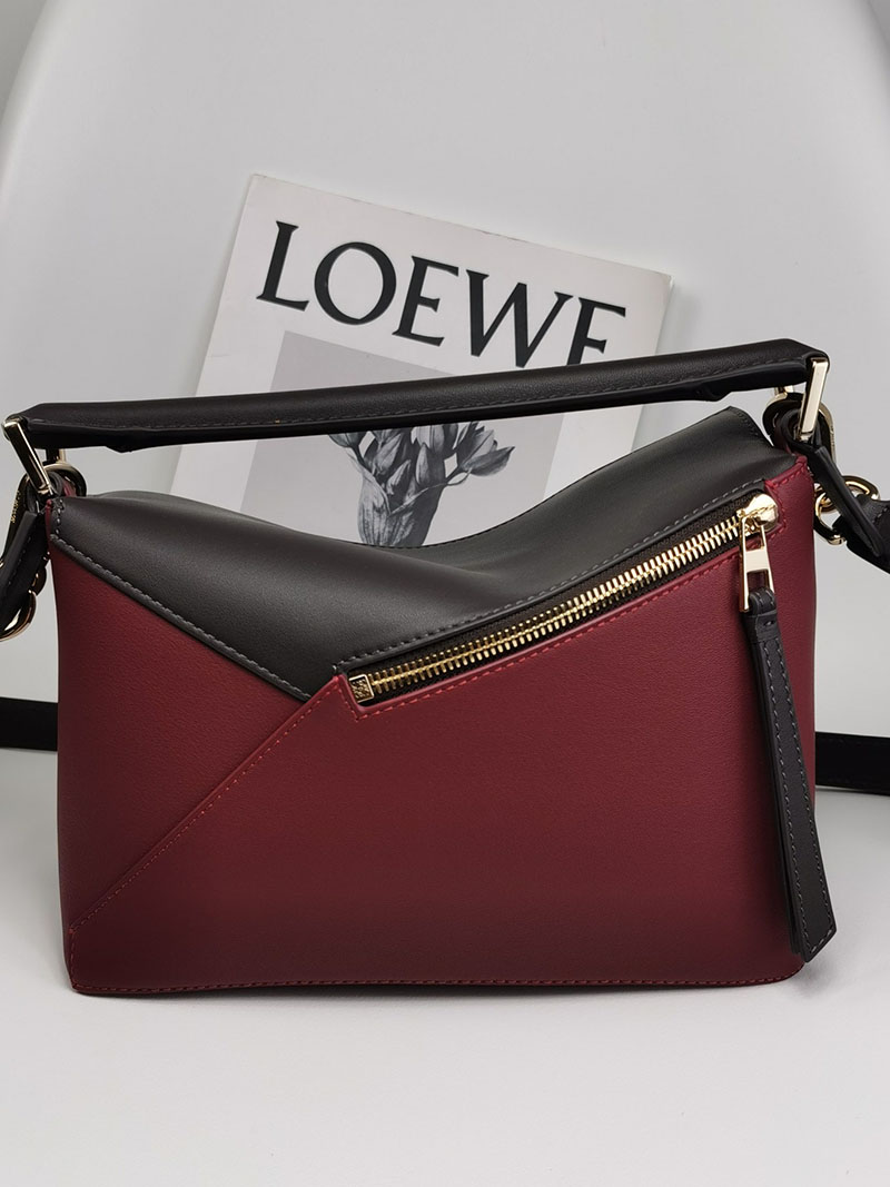 レディース ロエベ バッグ 人気 LOEWE パズルバッグ スモール A510P60X41-4521 ダークシガー/シロップ クラシックカーフ ゴールド金具 - 画像 (5)
