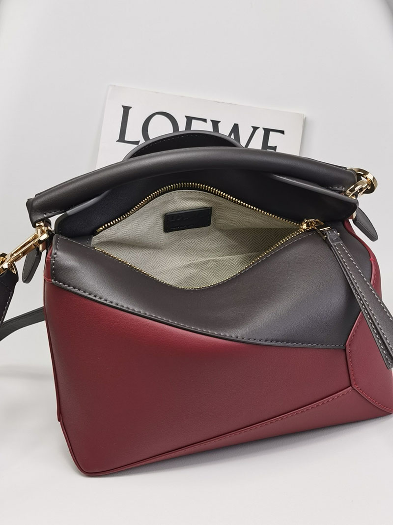 レディース ロエベ バッグ 人気 LOEWE パズルバッグ スモール A510P60X41-4521 ダークシガー/シロップ クラシックカーフ ゴールド金具 - 画像 (3)