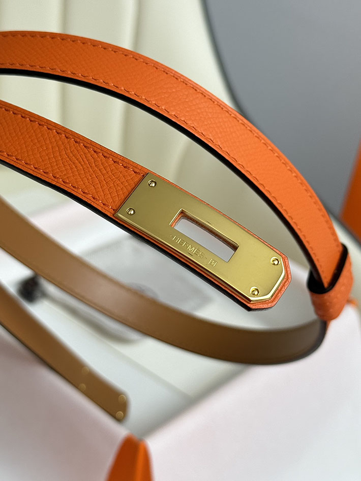 最高級エルメススーパーコピー エルメスベルトコピー 18mm レディースベルト オレンジ 2517403 ゴールド金具 エルメスベルト値段 - 画像 (4)