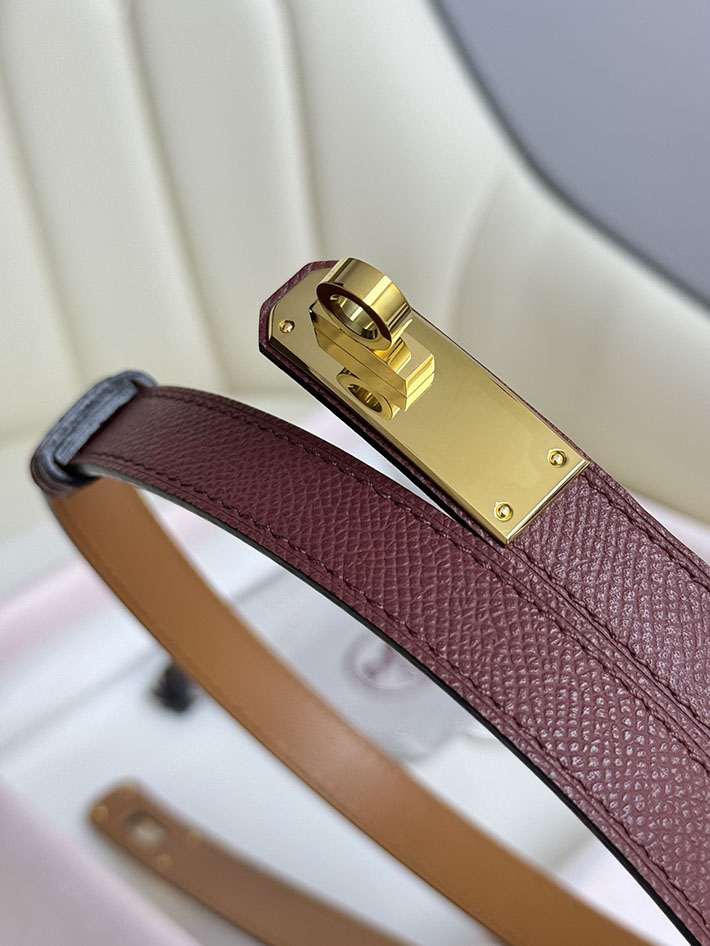 最高級エルメススーパーコピー エルメスベルトコピー 18mm レディースベルト ボルドー 2517408 ゴールド金具 エルメスベルト値段 - 画像 (5)