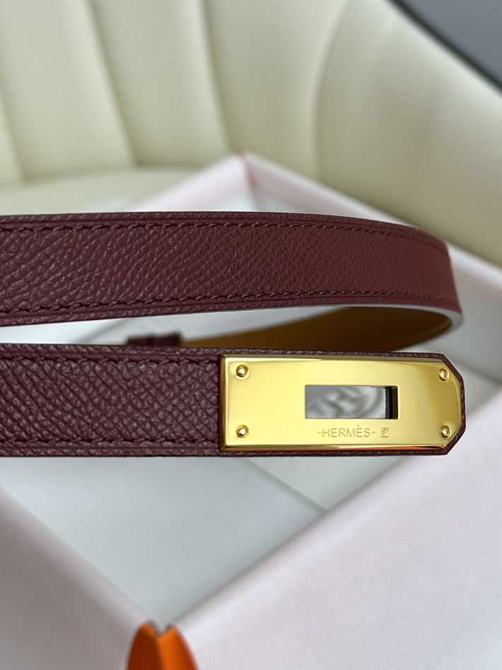 最高級エルメススーパーコピー エルメスベルトコピー 18mm レディースベルト ボルドー 2517408 ゴールド金具 エルメスベルト値段 - 画像 (4)