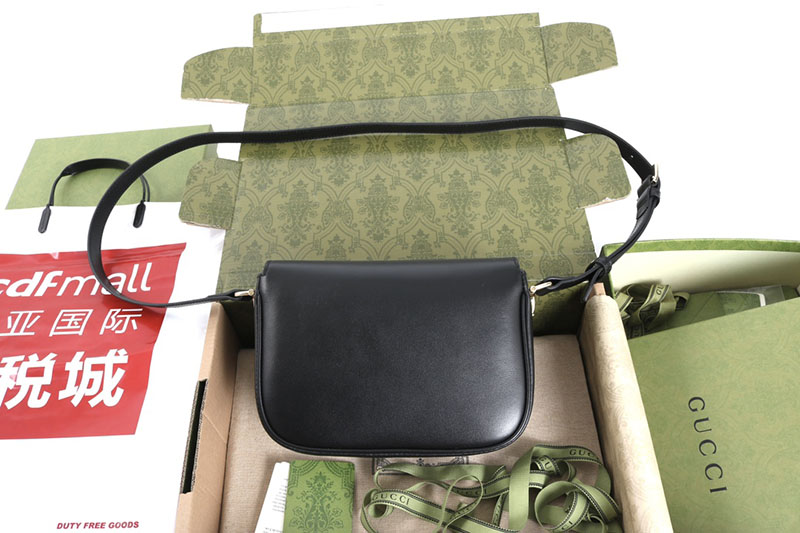 グッチ バッグ 未使用品 GUCCI ホースビット 1955 ソフト ミニ ショルダーバッグ 815205 AAEFH 1000 ブラック 芸能人 バック 女性 - 画像 (9)