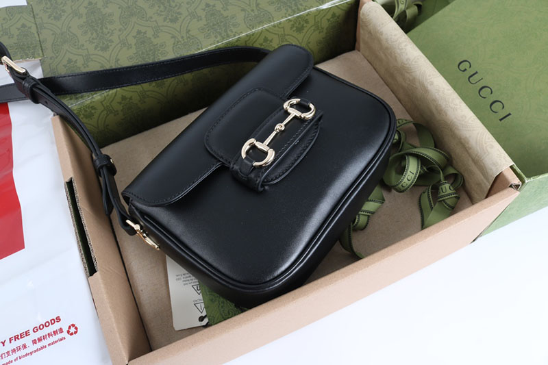 グッチ バッグ 未使用品 GUCCI ホースビット 1955 ソフト ミニ ショルダーバッグ 815205 AAEFH 1000 ブラック 芸能人 バック 女性 - 画像 (7)