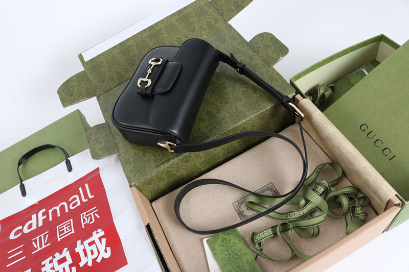 グッチ バッグ 未使用品 GUCCI ホースビット 1955 ソフト ミニ ショルダーバッグ 815205 AAEFH 1000 ブラック 芸能人 バック 女性 - 画像 (5)