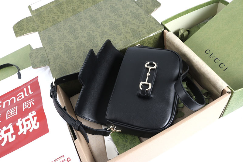 グッチ バッグ 未使用品 GUCCI ホースビット 1955 ソフト ミニ ショルダーバッグ 815205 AAEFH 1000 ブラック 芸能人 バック 女性 - 画像 (4)