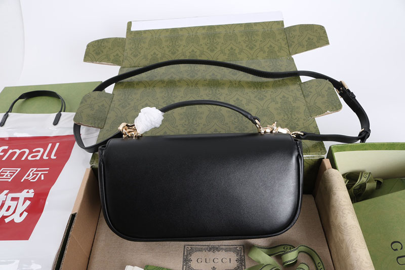 グッチ バッグ 未使用品 GUCCI ホースビット 1955 ソフト スモール トップハンドルバッグ 815206 AAEFH 1000 ブラック 芸能人 バック 女性 - 画像 (9)
