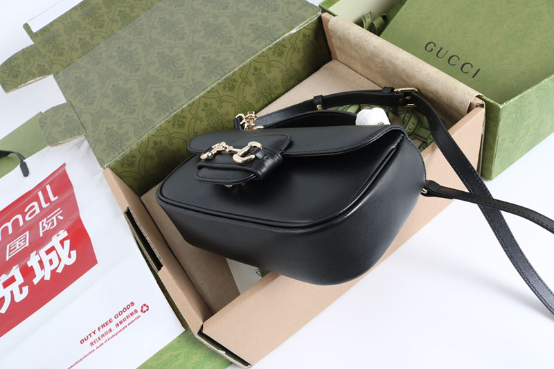 グッチ バッグ 未使用品 GUCCI ホースビット 1955 ソフト スモール トップハンドルバッグ 815206 AAEFH 1000 ブラック 芸能人 バック 女性 - 画像 (8)