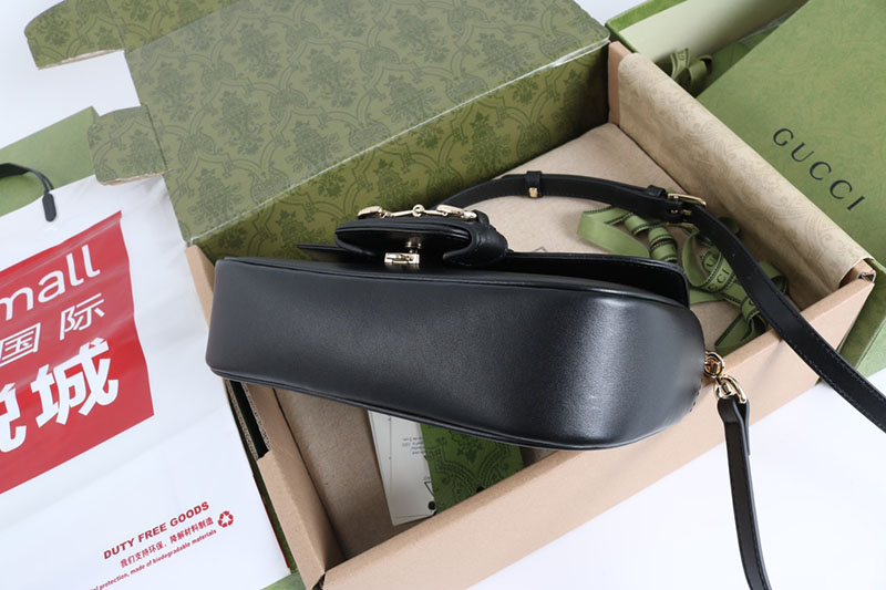 グッチ バッグ 未使用品 GUCCI ホースビット 1955 ソフト スモール トップハンドルバッグ 815206 AAEFH 1000 ブラック 芸能人 バック 女性 - 画像 (7)
