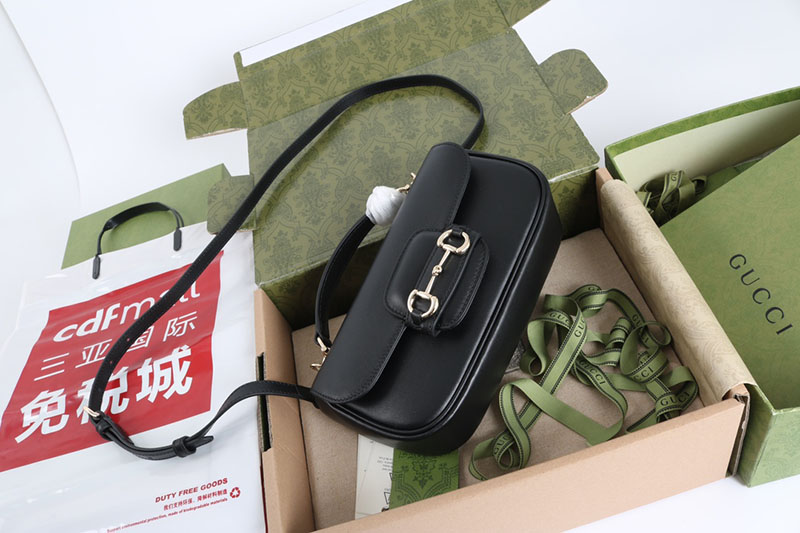 グッチ バッグ 未使用品 GUCCI ホースビット 1955 ソフト スモール トップハンドルバッグ 815206 AAEFH 1000 ブラック 芸能人 バック 女性 - 画像 (6)