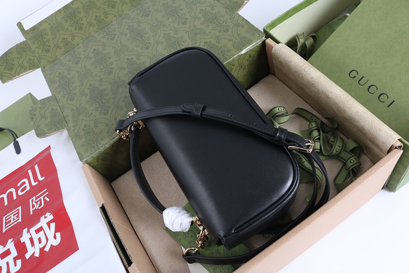 グッチ バッグ 未使用品 GUCCI ホースビット 1955 ソフト スモール トップハンドルバッグ 815206 AAEFH 1000 ブラック 芸能人 バック 女性 - 画像 (5)