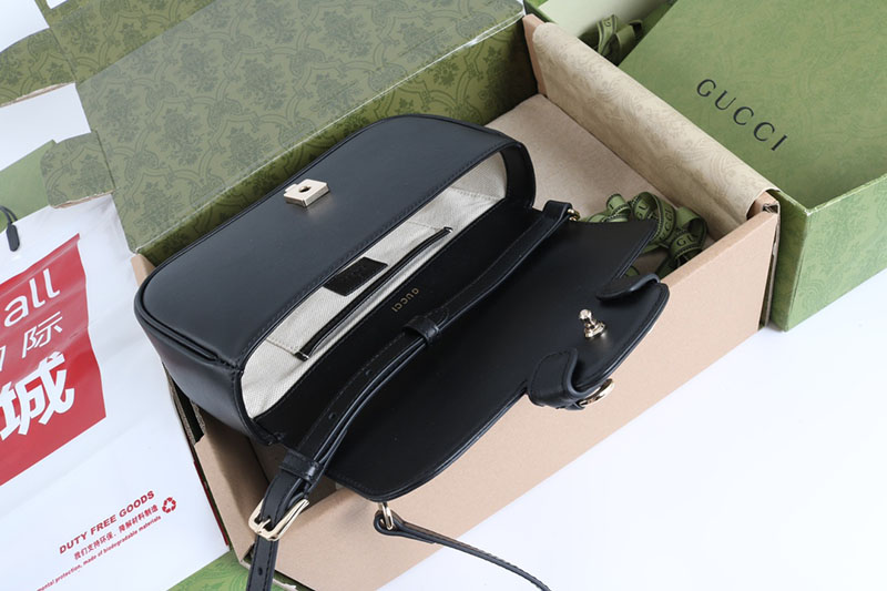 グッチ バッグ 未使用品 GUCCI ホースビット 1955 ソフト スモール トップハンドルバッグ 815206 AAEFH 1000 ブラック 芸能人 バック 女性 - 画像 (2)