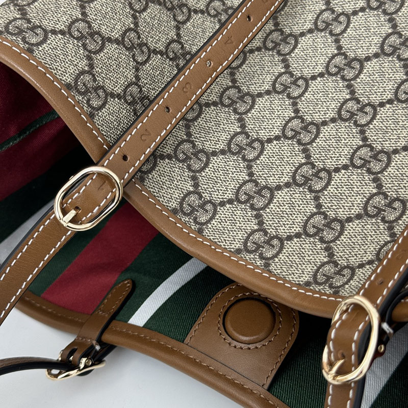 グッチ バッグ 未使用品 GUCCI GGエンブレム スモール トートバッグ 815214 FAD6L 9758 ベージュ/ブラウン 芸能人 トートバッグ レディース - 画像 (5)