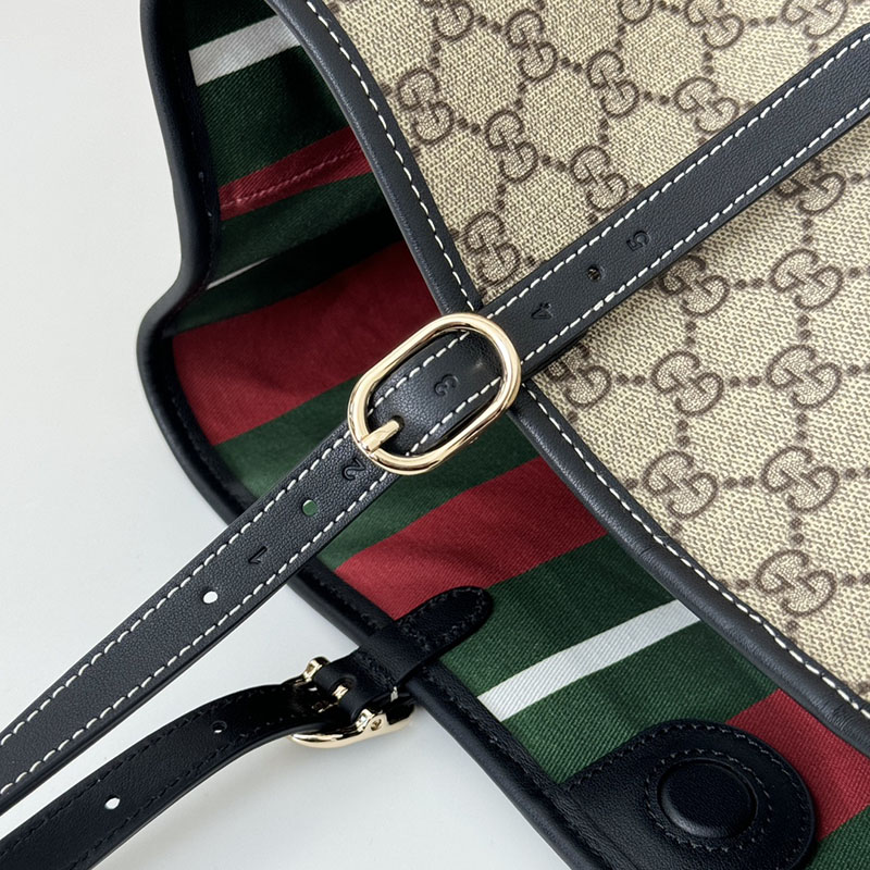 グッチ バッグ 未使用品 GUCCI GGエンブレム ミディアム トートバッグ 815213 FAD6L 9741 ベージュ/ブラック 芸能人 トートバッグ レディース - 画像 (5)