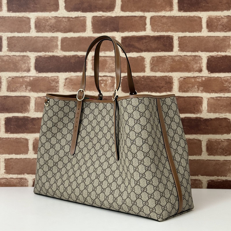 グッチ バッグ 未使用品 GUCCI GG EMBLEM LARGE TOTE BAG 815212 FAD6L 9758 ベージュ/ブラウン 芸能人 トートバッグ レディース - 画像 (6)