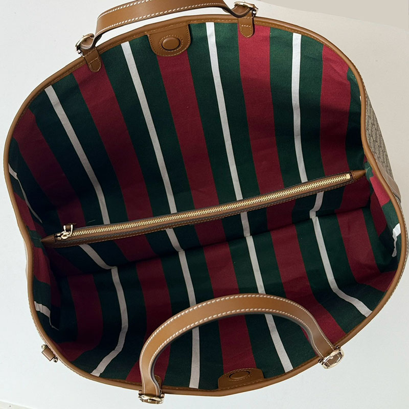 グッチ バッグ 未使用品 GUCCI GG EMBLEM LARGE TOTE BAG 815212 FAD6L 9758 ベージュ/ブラウン 芸能人 トートバッグ レディース - 画像 (3)