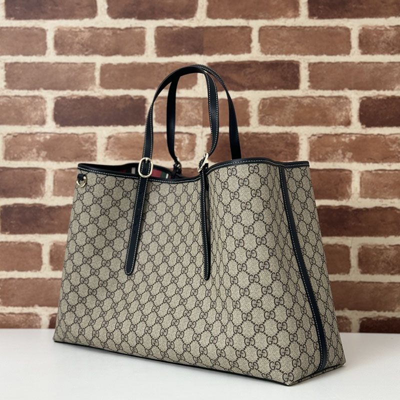 グッチ バッグ 未使用品 GUCCI GG EMBLEM LARGE TOTE BAG 815212 FAD6L 9741 ベージュ/ブラック 芸能人 トートバッグ レディース - 画像 (6)