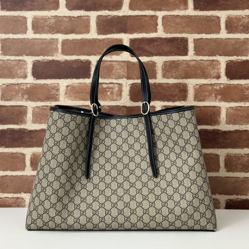 グッチ バッグ 未使用品 GUCCI GG EMBLEM LARGE TOTE BAG 815212 FAD6L 9741 ベージュ/ブラック 芸能人 トートバッグ レディース - 画像 (5)