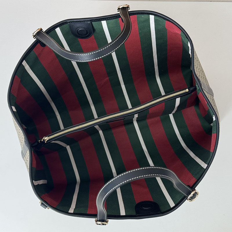 グッチ バッグ 未使用品 GUCCI GG EMBLEM LARGE TOTE BAG 815212 FAD6L 9741 ベージュ/ブラック 芸能人 トートバッグ レディース - 画像 (3)