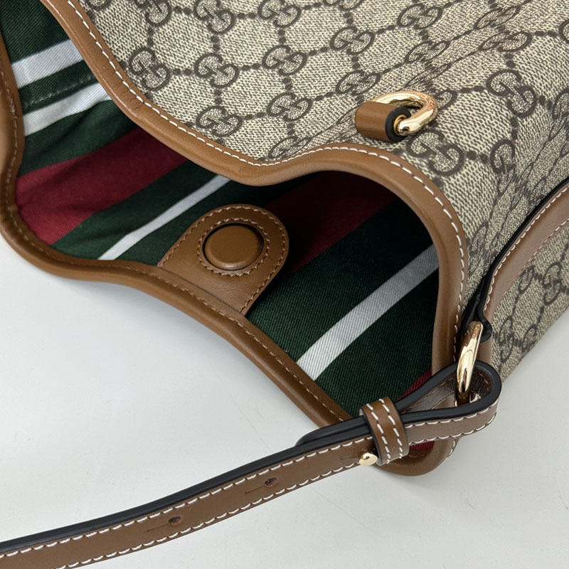 グッチ バッグ 未使用品 GUCCI GGエンブレム ミニ バケットバッグ 815118 FAD6L 9758 ベージュ/ブラウン ミニショルダーバッグ 芸能人 - 画像 (5)