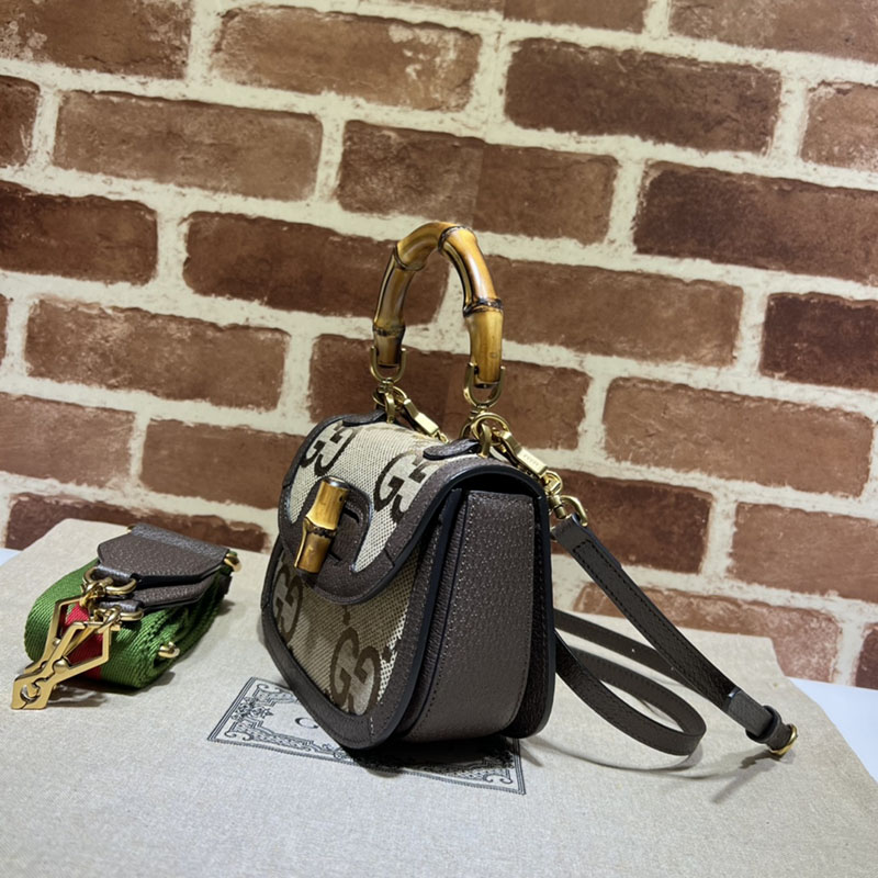 グッチ バッグ 未使用品 GUCCI バンブー 1947 ミニ トップハンドルバッグ 686864 21HRG 9762 ベージュ&ブラウン ハイ ブランド 一覧 - 画像 (9)