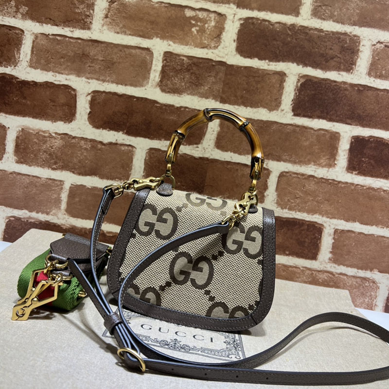 グッチ バッグ 未使用品 GUCCI バンブー 1947 ミニ トップハンドルバッグ 686864 21HRG 9762 ベージュ&ブラウン ハイ ブランド 一覧 - 画像 (8)