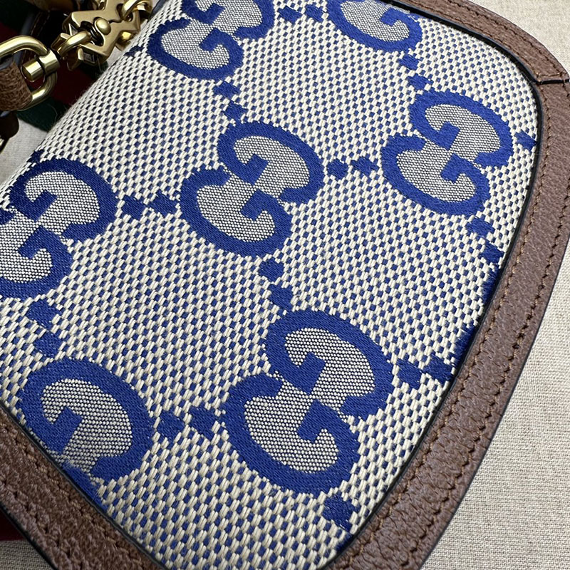 グッチ バッグ 未使用品 GUCCI バンブー 1947 ミニ トップハンドルバッグ 686864 21HRG 8375 ブルー&ブラウン ハイ ブランド 一覧 - 画像 (5)