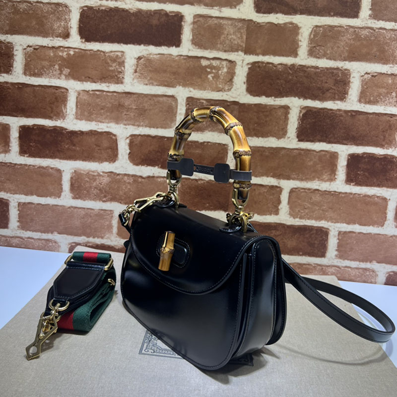 グッチ バッグ 未使用品 GUCCI バンブー 1947 スモール トップハンドルバッグ 675797 AADHF 1060 ブラック ハイ ブランド 一覧 - 画像 (9)