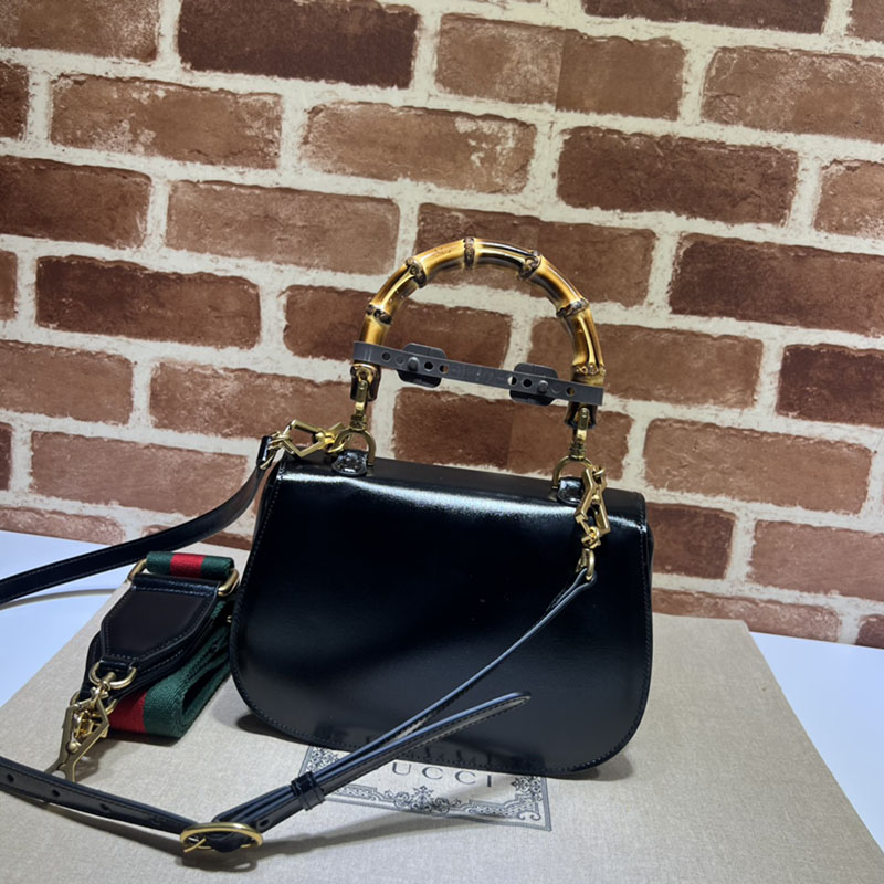 グッチ バッグ 未使用品 GUCCI バンブー 1947 スモール トップハンドルバッグ 675797 AADHF 1060 ブラック ハイ ブランド 一覧 - 画像 (8)