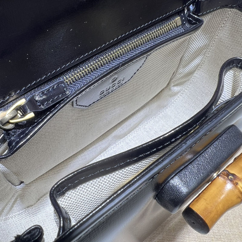 グッチ バッグ 未使用品 GUCCI バンブー 1947 スモール トップハンドルバッグ 675797 AADHF 1060 ブラック ハイ ブランド 一覧 - 画像 (3)