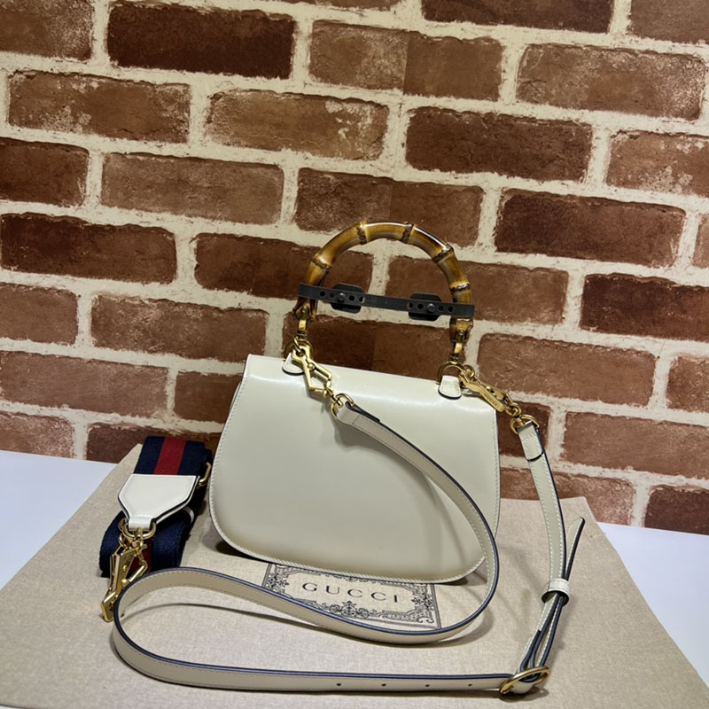 グッチ バッグ 未使用品 GUCCI バンブー 1947 スモール トップハンドルバッグ 675797 10ODT 8454 ホワイト ハイ ブランド 一覧 - 画像 (8)