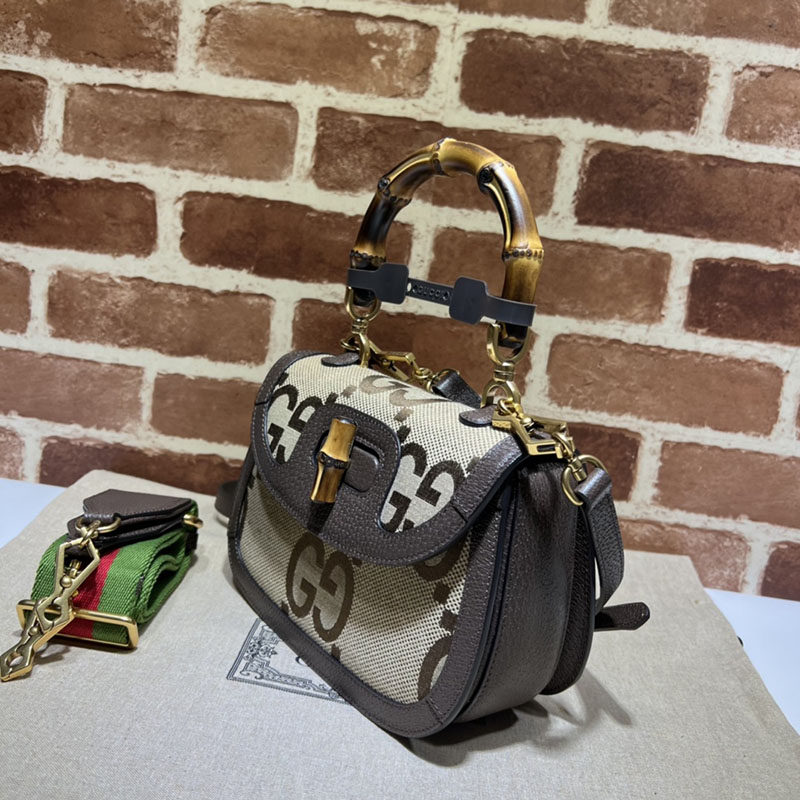 グッチ バッグ 未使用品 GUCCI バンブー 1947 スモール トップハンドルバッグ 675797 21HRG 9762 ブルー&ブラウン ハイ ブランド 一覧 - 画像 (9)