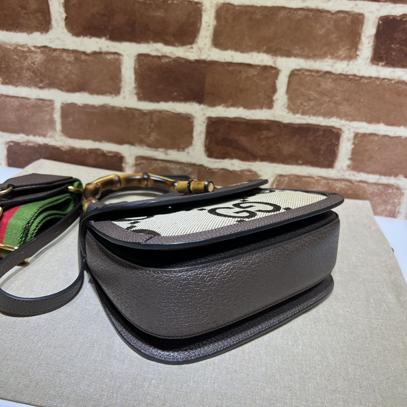 グッチ バッグ 未使用品 GUCCI バンブー 1947 スモール トップハンドルバッグ 675797 21HRG 9762 ブルー&ブラウン ハイ ブランド 一覧 - 画像 (7)