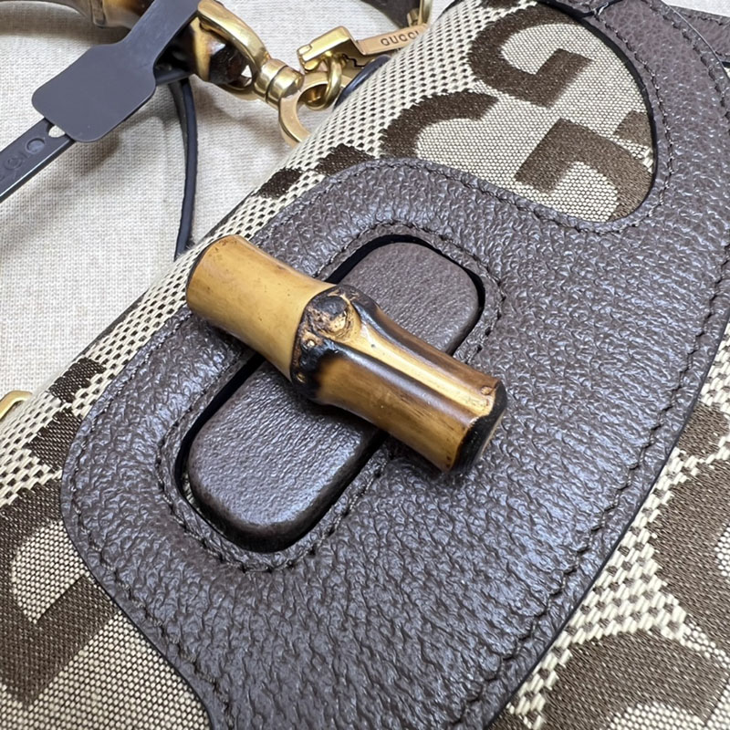 グッチ バッグ 未使用品 GUCCI バンブー 1947 スモール トップハンドルバッグ 675797 21HRG 9762 ブルー&ブラウン ハイ ブランド 一覧 - 画像 (6)