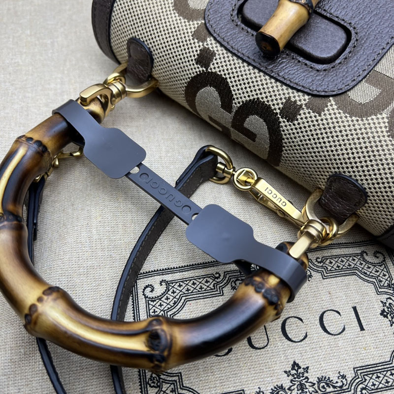 グッチ バッグ 未使用品 GUCCI バンブー 1947 スモール トップハンドルバッグ 675797 21HRG 9762 ブルー&ブラウン ハイ ブランド 一覧 - 画像 (5)