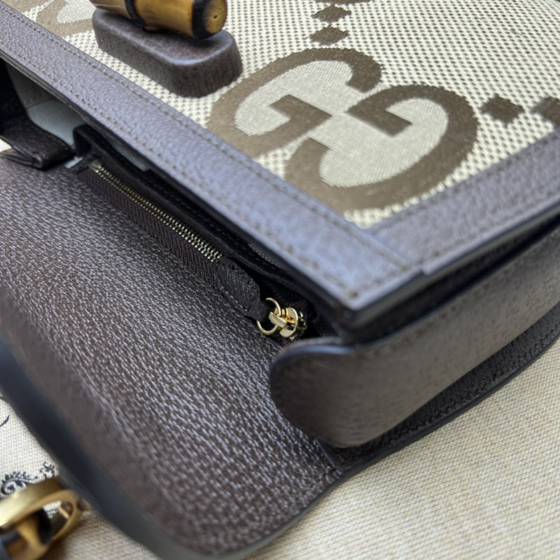 グッチ バッグ 未使用品 GUCCI バンブー 1947 スモール トップハンドルバッグ 675797 21HRG 9762 ブルー&ブラウン ハイ ブランド 一覧 - 画像 (3)