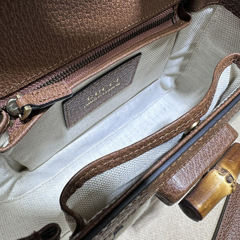 グッチ バッグ 未使用品 GUCCI バンブー 1947 スモール トップハンドルバッグ 675797 21HRG 8375 ブルー&ブラウン ハイ ブランド 一覧 - 画像 (3)