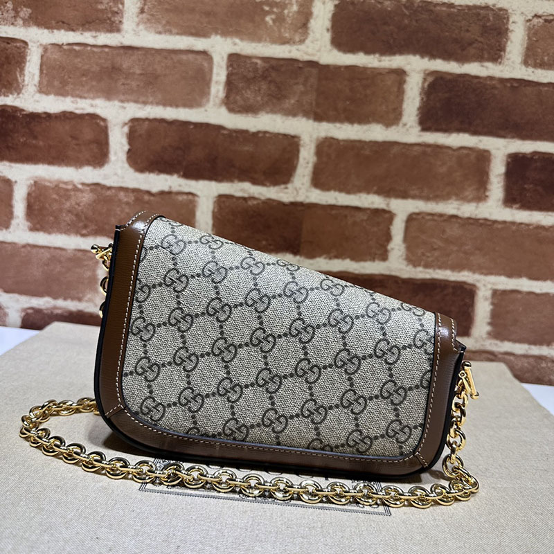 グッチ バッグ 未使用品 GUCCI ホースビット 1955 ミニ ショルダーバッグ 774209 92TCG 9758 ベージュ&ダークブラウン ハイブランド レディース - 画像 (8)