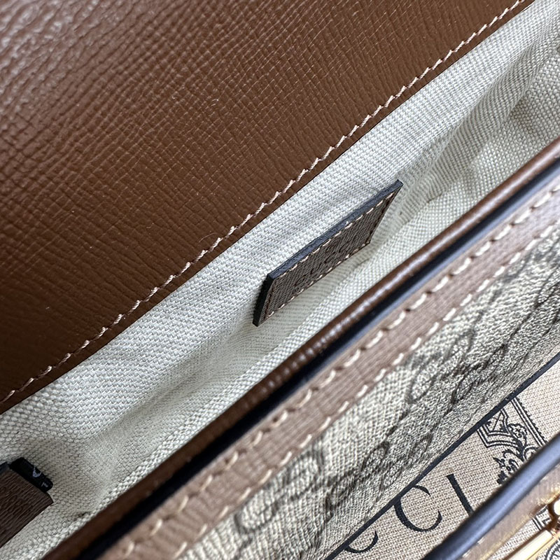 グッチ バッグ 未使用品 GUCCI ホースビット 1955 ミニ ショルダーバッグ 774209 92TCG 9758 ベージュ&ダークブラウン ハイブランド レディース - 画像 (3)