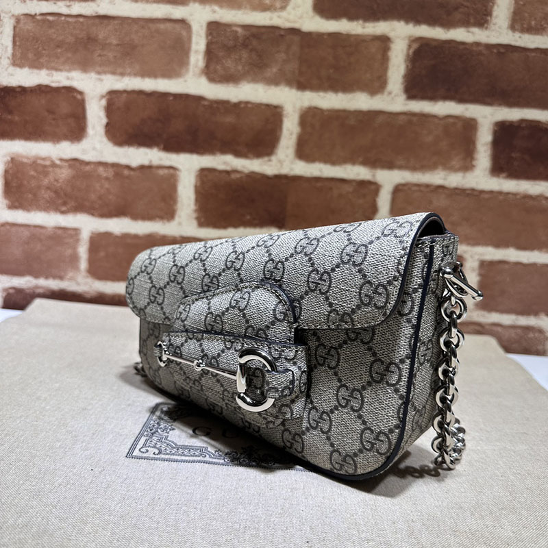 グッチ バッグ 未使用品 GUCCI ホースビット 1955 ミニ ショルダーバッグ 774209 92TCG 8642 ベージュ&トープ ハイブランド レディース - 画像 (9)