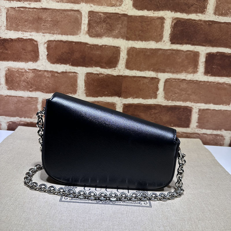 グッチ バッグ 未使用品 GUCCI ホースビット 1955 ミニ ショルダーバッグ 774209 1DB0N 1000 ブラック ハイブランド レディース - 画像 (8)