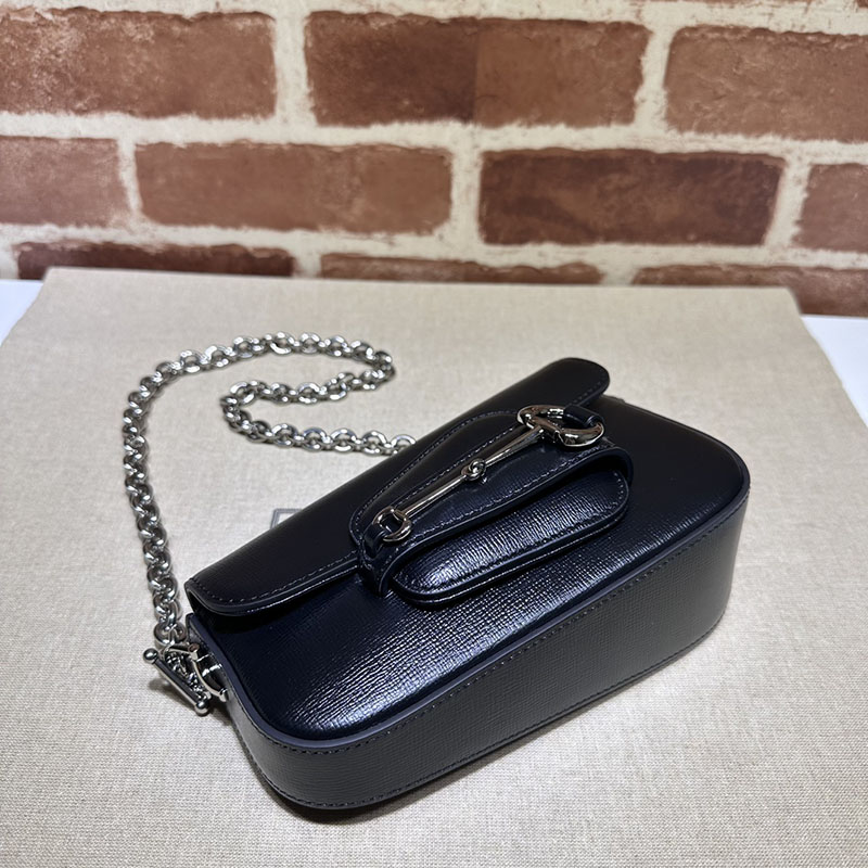 グッチ バッグ 未使用品 GUCCI ホースビット 1955 ミニ ショルダーバッグ 774209 1DB0N 1000 ブラック ハイブランド レディース - 画像 (7)